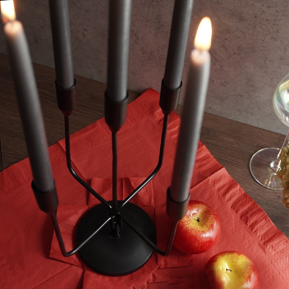 Kerzenhalter | Kerzenständer mattschwarz Stabkerzen | im Kerzenleuchter 5 aus - internetowy Metall für sklep LOFT-Stil