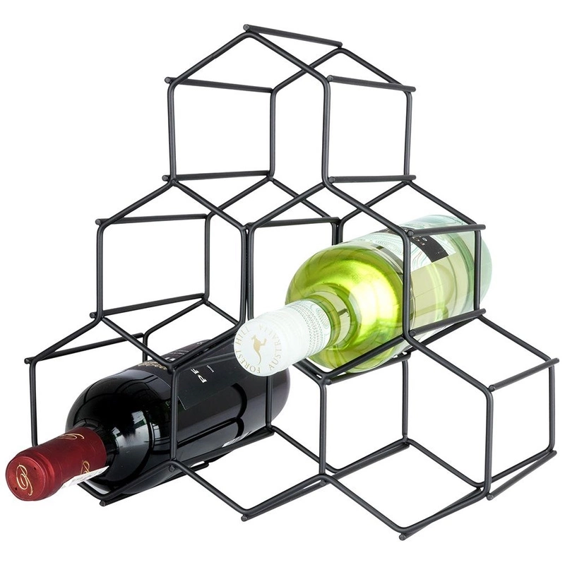 Wine rack for 6 bottles metal 29.5x14.5x28.5 cm