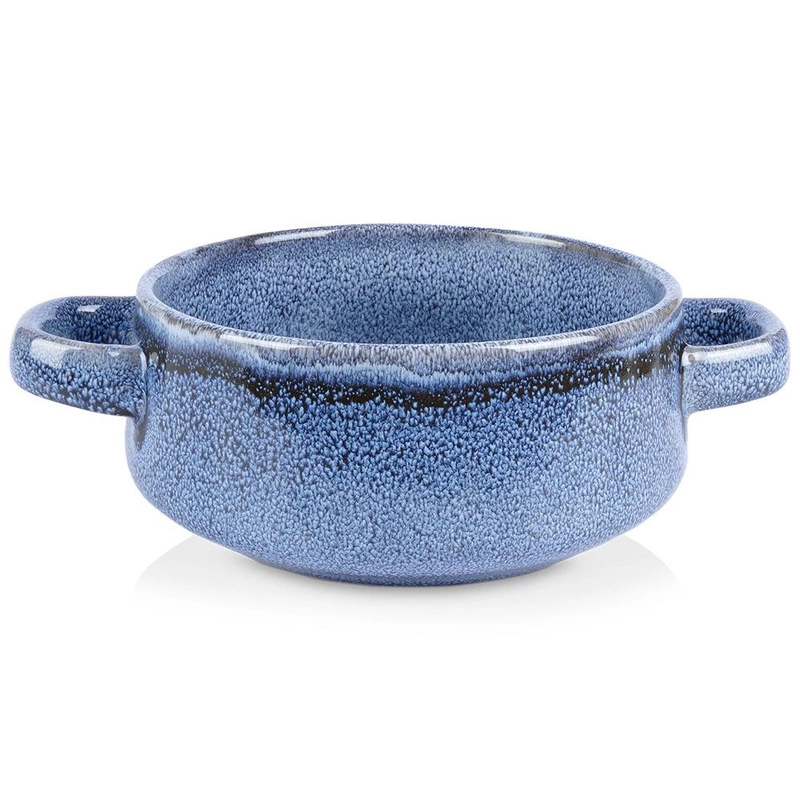 Miska bulionówka ceramiczna niebieska 750 ml