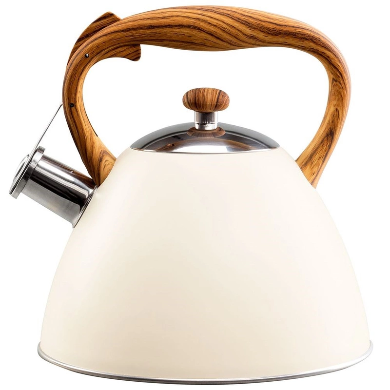 ORION CREAM kettle with brown handle whistle automatic GAS INDUCTION 3L