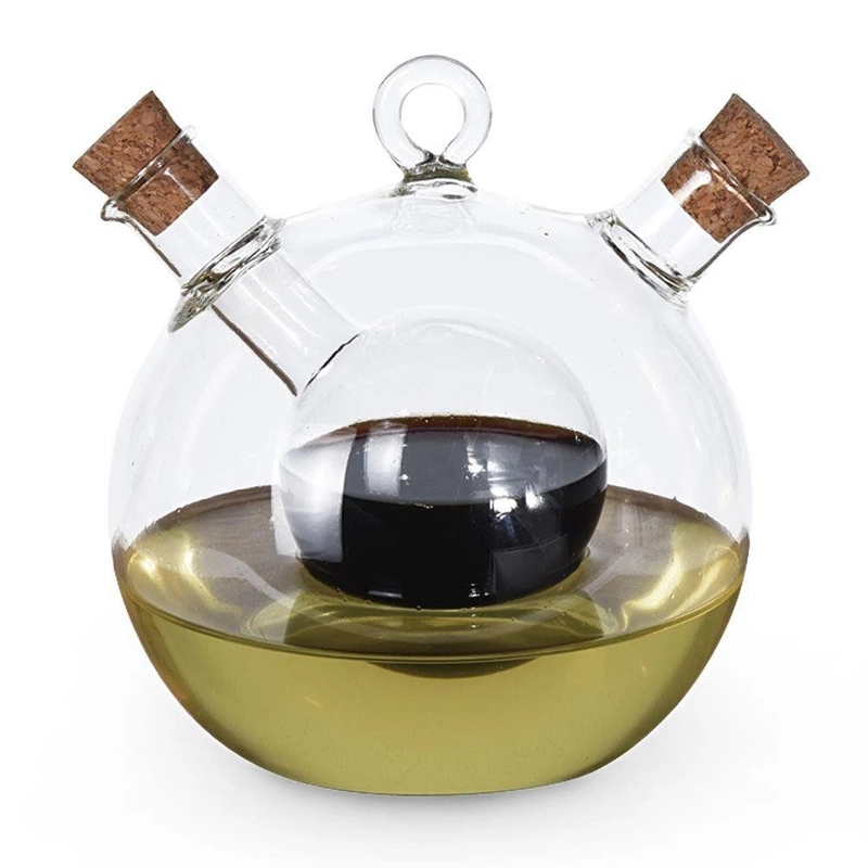 Glasflasche Glasspender für Olivenöl und Balsamessig 2in1
